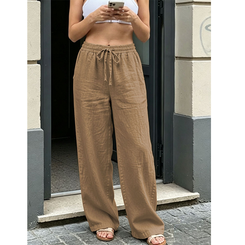 Lässige Damenhose mit geradem Bein
