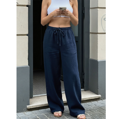 Lässige Damenhose mit geradem Bein