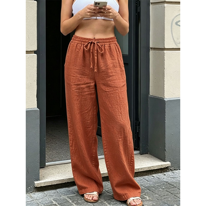 Lässige Damenhose mit geradem Bein