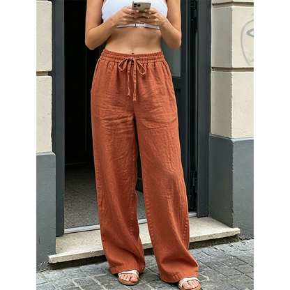 Lässige Damenhose mit geradem Bein