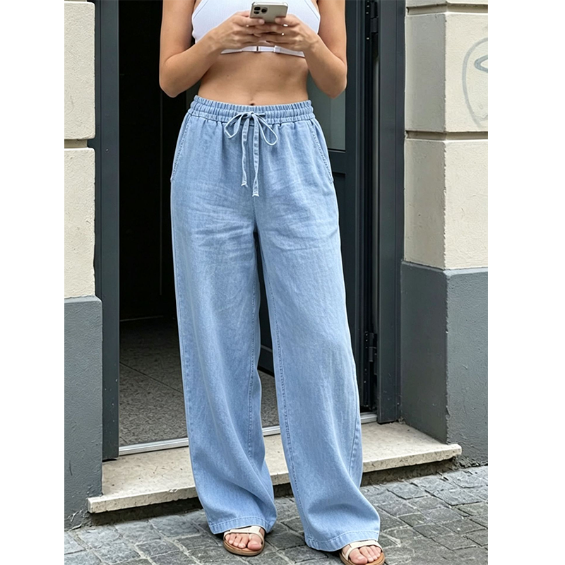 Lässige Damenhose mit geradem Bein
