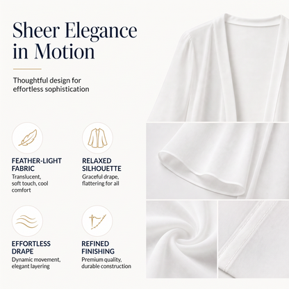 ☁️ So leicht wie eine Wolke – der Chiffon-Cardigan, der deinen Look im Handumdrehen aufwertet. Angenehm fallender Stoff, offene Vorderseite, perfekt für jede Figur. Dein neues Lieblingsteil für diese Saison! 🌸💫