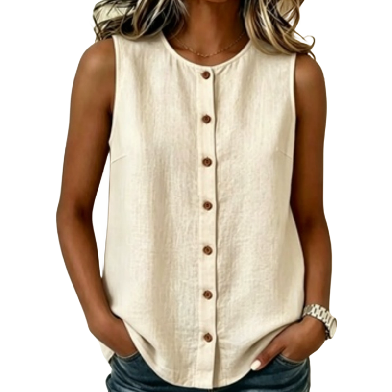 🧨 Bestseller ist zurück – alle, die beim letzten Mal leer ausgingen, jetzt zugreifen! Das ärmellose Tanktop mit Knopfleiste für Damen – ein Style, der einfach immer passt. ✨👚