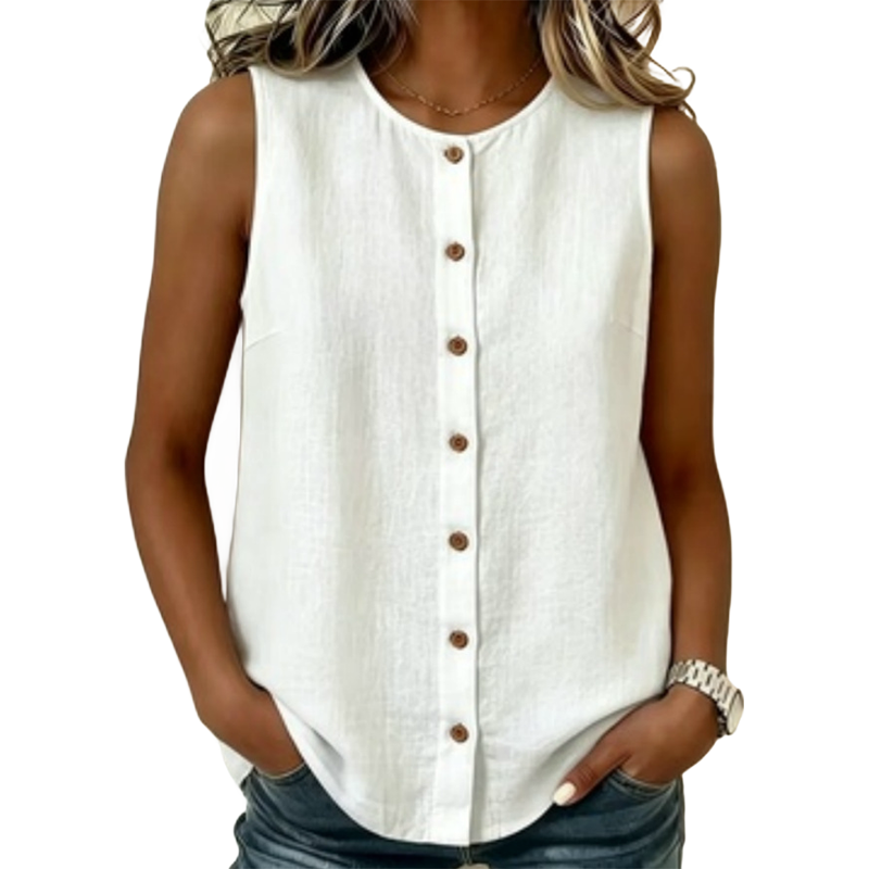 🧨 Bestseller ist zurück – alle, die beim letzten Mal leer ausgingen, jetzt zugreifen! Das ärmellose Tanktop mit Knopfleiste für Damen – ein Style, der einfach immer passt. ✨👚
