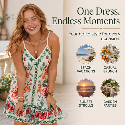 ⌛Zeitlich begrenztes Angebot – Ärmelloses Slip-Kleid für Damen mit Blumenmuster