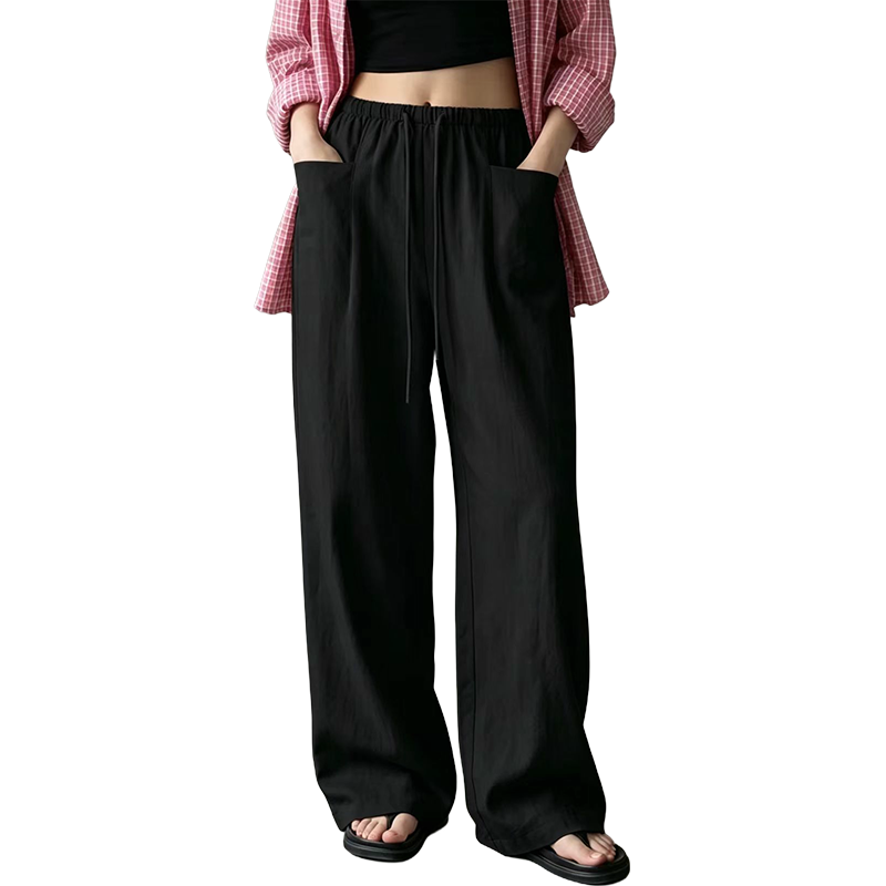 🧨 Bestseller ist zurück – alle, die beim letzten Mal leer ausgingen, jetzt zugreifen! Damen hoch taillierte weite Kordelzug-Hose