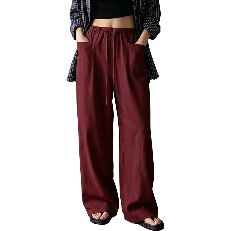 🧨 Bestseller ist zurück – alle, die beim letzten Mal leer ausgingen, jetzt zugreifen! Damen hoch taillierte weite Kordelzug-Hose