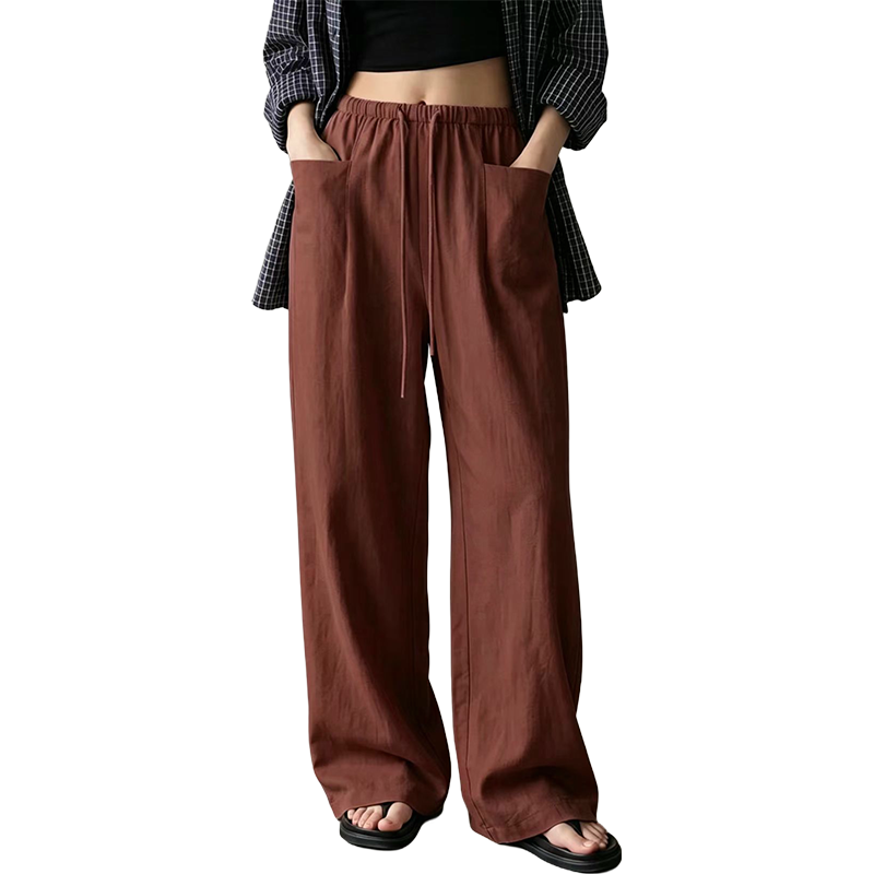 🧨 Bestseller ist zurück – alle, die beim letzten Mal leer ausgingen, jetzt zugreifen! Damen hoch taillierte weite Kordelzug-Hose