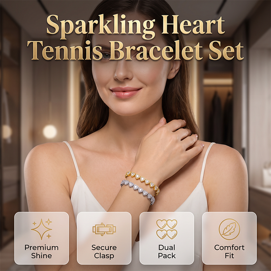 ✨ KAUFE 1, ERHALTE 1 GRATIS! 💥 Funkelndes Herz-Link-Armband – zartes, glänzendes Tennis-Design – passt wunderschön zu jedem Outfit – perfekt für Alltag, Büro & besondere Anlässe – ideal als Geschenk für besondere Momente