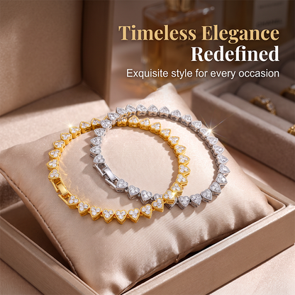 ✨ KAUFE 1, ERHALTE 1 GRATIS! 💥 Funkelndes Herz-Link-Armband – zartes, glänzendes Tennis-Design – passt wunderschön zu jedem Outfit – perfekt für Alltag, Büro & besondere Anlässe – ideal als Geschenk für besondere Momente