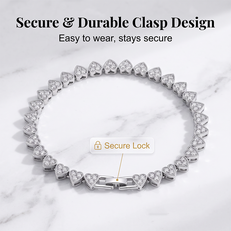 ✨ KAUFE 1, ERHALTE 1 GRATIS! 💥 Funkelndes Herz-Link-Armband – zartes, glänzendes Tennis-Design – passt wunderschön zu jedem Outfit – perfekt für Alltag, Büro & besondere Anlässe – ideal als Geschenk für besondere Momente