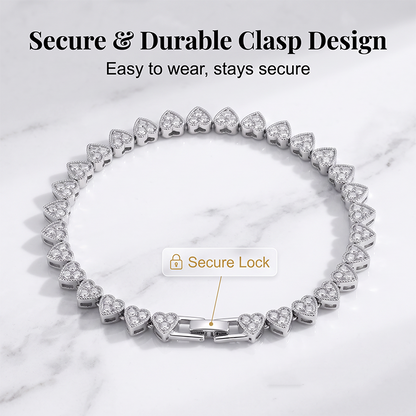 ✨ KAUFE 1, ERHALTE 1 GRATIS! 💥 Funkelndes Herz-Link-Armband – zartes, glänzendes Tennis-Design – passt wunderschön zu jedem Outfit – perfekt für Alltag, Büro & besondere Anlässe – ideal als Geschenk für besondere Momente