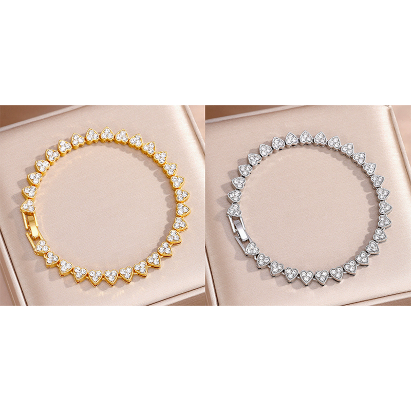 ✨ KAUFE 1, ERHALTE 1 GRATIS! 💥 Funkelndes Herz-Link-Armband – zartes, glänzendes Tennis-Design – passt wunderschön zu jedem Outfit – perfekt für Alltag, Büro & besondere Anlässe – ideal als Geschenk für besondere Momente