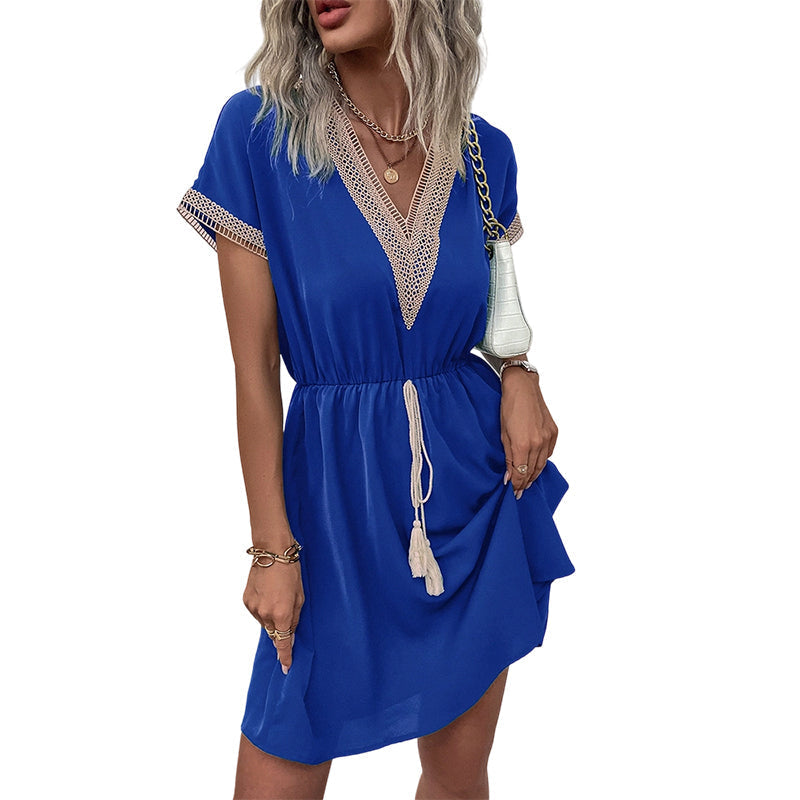 🏅 2000 Stück in 3 Tagen verkauft – schnell sein! Boho-Kleid mit V-Ausschnitt aus Spitze für Damen