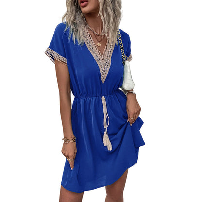 🏅 2000 Stück in 3 Tagen verkauft – schnell sein! Boho-Kleid mit V-Ausschnitt aus Spitze für Damen