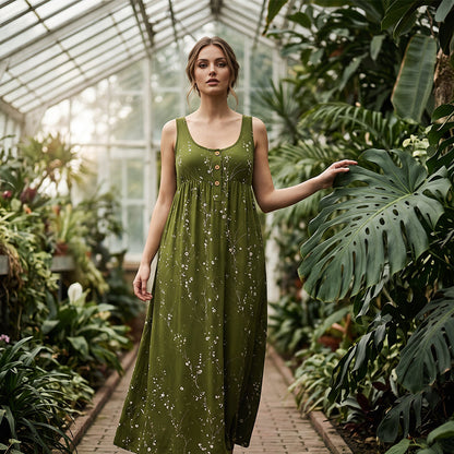 🌊 Der angesagteste Look diesen Sommer – zum halben Preis mitnehmen🌺Lässiges, ärmelloses Maxikleid für Damen