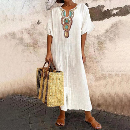 🌙 Heute um Mitternacht vorbei – verpassen Sie es nicht, sonst warten Sie ein Jahr! Besticktes Maxikleid für Damen mit Frontschlitz