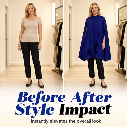 💨Mini-Kleid für Damen mit Rundhalsausschnitt und Cape-Ärmeln – eleganter Look, luftiger Schnitt & vielseitig – perfekt für warme Tage, Strand & Freizeit – modernes Cape-Design mit zeitlosem Rundhals