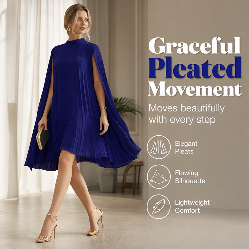 💨Mini-Kleid für Damen mit Rundhalsausschnitt und Cape-Ärmeln – eleganter Look, luftiger Schnitt & vielseitig – perfekt für warme Tage, Strand & Freizeit – modernes Cape-Design mit zeitlosem Rundhals