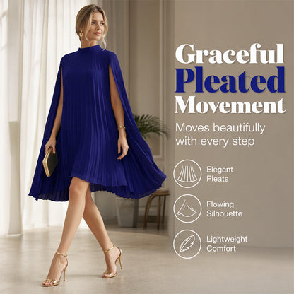 💨Mini-Kleid für Damen mit Rundhalsausschnitt und Cape-Ärmeln – eleganter Look, luftiger Schnitt & vielseitig – perfekt für warme Tage, Strand & Freizeit – modernes Cape-Design mit zeitlosem Rundhals