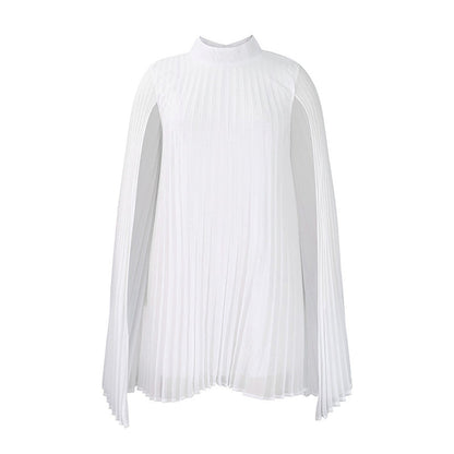 💨Mini-Kleid für Damen mit Rundhalsausschnitt und Cape-Ärmeln – eleganter Look, luftiger Schnitt & vielseitig – perfekt für warme Tage, Strand & Freizeit – modernes Cape-Design mit zeitlosem Rundhals