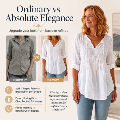 👚 Damen lässiges V-Ausschnitt-Bindefalten-Oberteil – feminin, luftig & vielseitig – perfekt für Alltag, Büro & Freizeit – mit elegantem Bindefalten-Detail – ideal für warme Tage & entspannte Stunden