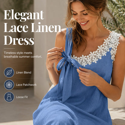 Sommerfavorit☀️🌺 Elegantes Spitzenkleid mit Schleife an der Schulter – ein Must-Have für einen lässigen Sommerlook
