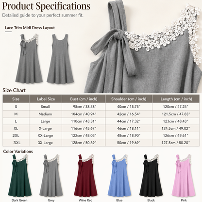Sommerfavorit☀️🌺 Elegantes Spitzenkleid mit Schleife an der Schulter – ein Must-Have für einen lässigen Sommerlook