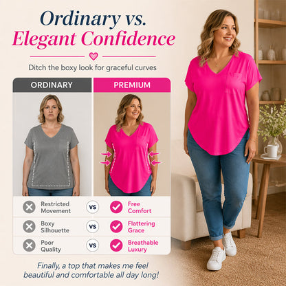 👕 Damen lässiges V-Ausschnitt Kurzarm-T-Shirt – bequem, luftig & vielseitig – perfekt für Alltag, Büro & Freizeit – zeitloser Look, weicher Stoff & figurschmeichelnder Schnitt – ideal für warme Tage & entspannte Stunden