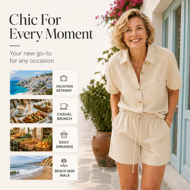 🌺 Zweiteiliges Freizeit-Urlaubsset für Damen – bequem, luftig & perfekt aufeinander abgestimmt – ideal für warme Tage, Strand & Reisen – lässiger Look mit hohem Tragekomfort – vielseitig kombinierbar