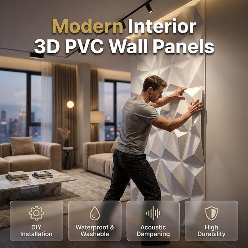 🏠 Moderne 3D-PVC-Wandpaneele – stilvolle Innenraumgestaltung, einfache Montage & pflegeleicht – für Wohnzimmer, Schlafzimmer, Flur & Büro – schalldämmend, feuchtigkeitsbeständig & langlebig – ideal für Renovierungen & Neubauten