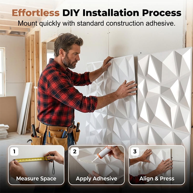 🏠 Moderne 3D-PVC-Wandpaneele – stilvolle Innenraumgestaltung, einfache Montage & pflegeleicht – für Wohnzimmer, Schlafzimmer, Flur & Büro – schalldämmend, feuchtigkeitsbeständig & langlebig – ideal für Renovierungen & Neubauten