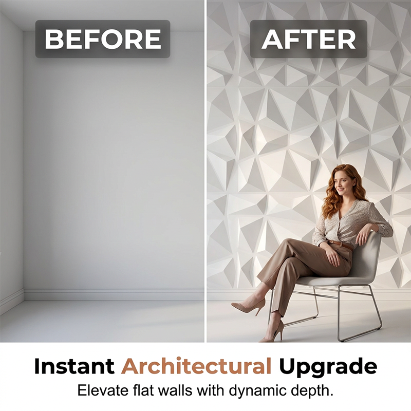 🏠 Moderne 3D-PVC-Wandpaneele – stilvolle Innenraumgestaltung, einfache Montage & pflegeleicht – für Wohnzimmer, Schlafzimmer, Flur & Büro – schalldämmend, feuchtigkeitsbeständig & langlebig – ideal für Renovierungen & Neubauten