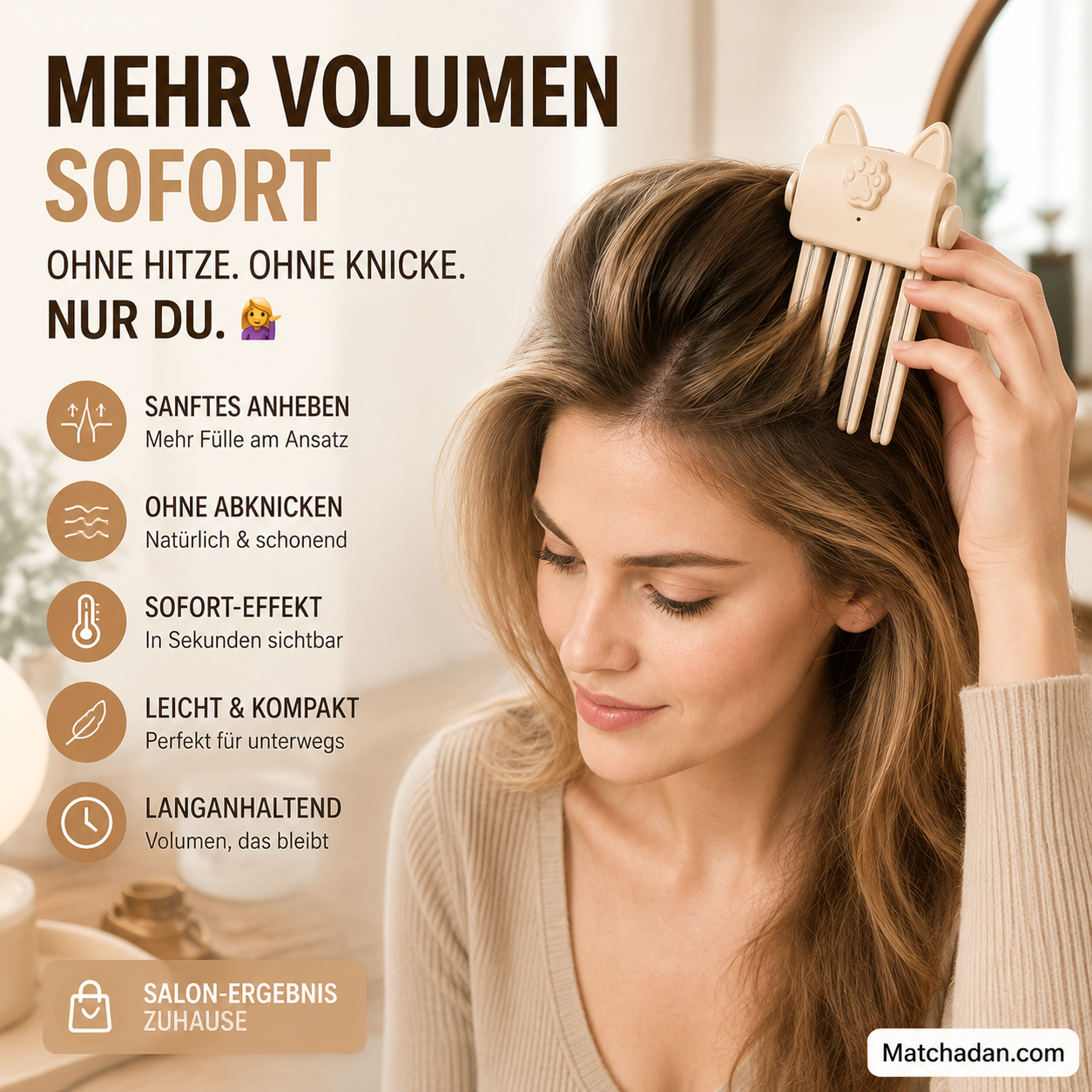 💇‍♀️✨ 50 % RABATT! Kabelloser Haarclip für mehr Volumen am Haaransatz für Damen – Mehr Volumen, einfaches Styling und ein Ergebnis wie vom Friseur zu Hause 💖🔥