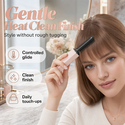 💇 Tragbarer kabelloser Pony-Stylingkamm – kompakt für unterwegs, schnelles Nachstylen der Frisur