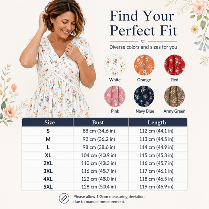 🌸 Blumiges Kleid mit V-Ausschnitt und Twist-Detail an der Taille – elegant und lässig für alle Anlässe