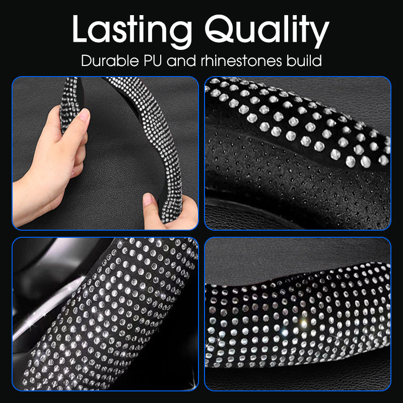 🚗 Rhinestones Bling Cover für Autolenkräder – funkelnder Look, bequemer Griff & einfache Montage – für alle gängigen Lenkräder geeignet – stylisches Accessoire für jeden Fahrer – perfekt für Auto, SUV & LKW