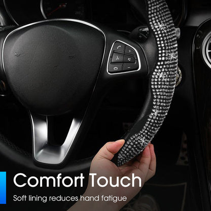 🚗 Rhinestones Bling Cover für Autolenkräder – funkelnder Look, bequemer Griff & einfache Montage – für alle gängigen Lenkräder geeignet – stylisches Accessoire für jeden Fahrer – perfekt für Auto, SUV & LKW