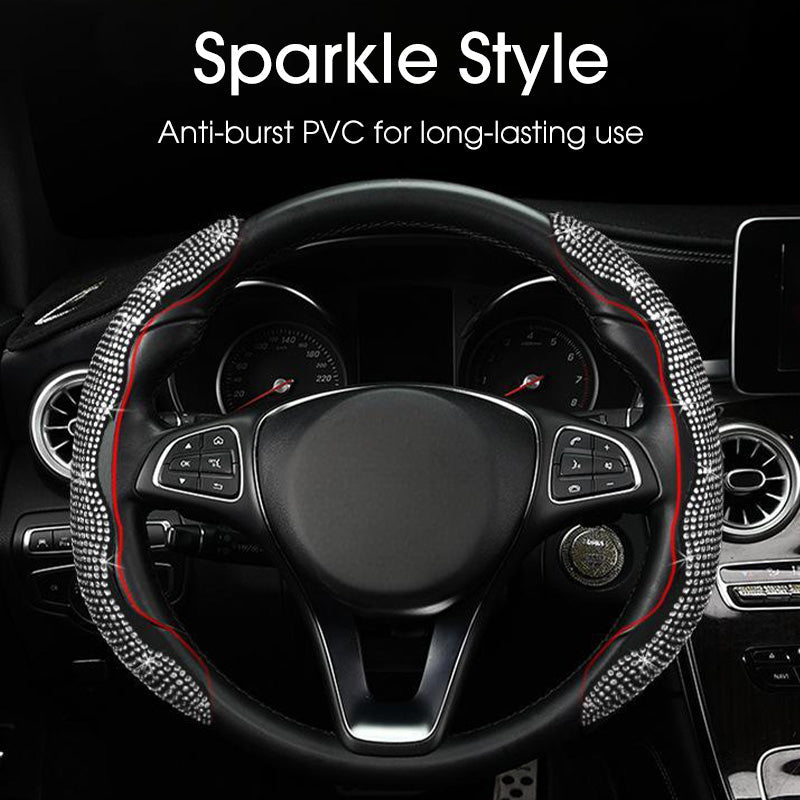 🚗 Rhinestones Bling Cover für Autolenkräder – funkelnder Look, bequemer Griff & einfache Montage – für alle gängigen Lenkräder geeignet – stylisches Accessoire für jeden Fahrer – perfekt für Auto, SUV & LKW