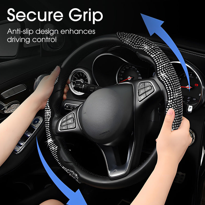 🚗 Rhinestones Bling Cover für Autolenkräder – funkelnder Look, bequemer Griff & einfache Montage – für alle gängigen Lenkräder geeignet – stylisches Accessoire für jeden Fahrer – perfekt für Auto, SUV & LKW