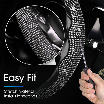 🚗 Rhinestones Bling Cover für Autolenkräder – funkelnder Look, bequemer Griff & einfache Montage – für alle gängigen Lenkräder geeignet – stylisches Accessoire für jeden Fahrer – perfekt für Auto, SUV & LKW