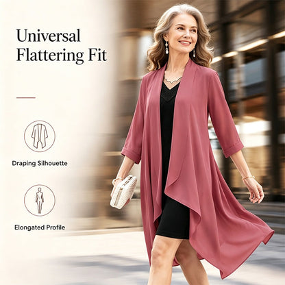 🌸 Zarter Chiffon trifft auf lässige Eleganz – dieser leichte Cardigan ist das Must-have für jede Jahreszeit. Angenehm weicher Stoff, femininer Schnitt und unendlich viele Kombinationsmöglichkeiten. Hol dir jetzt dein neues Lieblingsteil! ✨👗