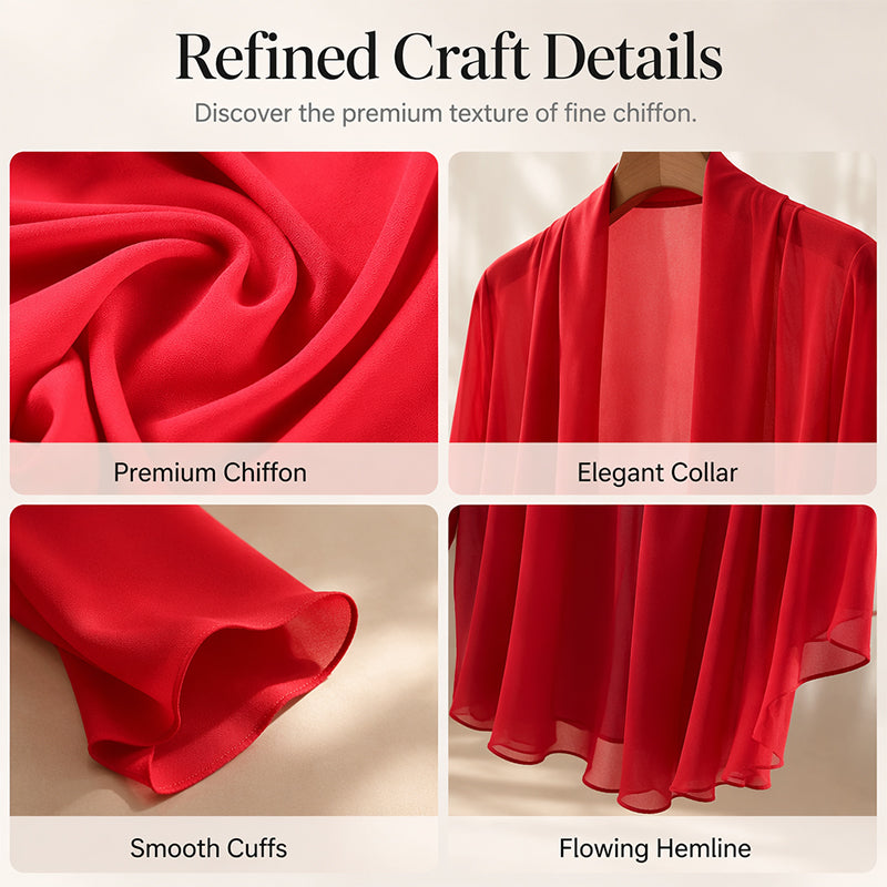 🌸 Zarter Chiffon trifft auf lässige Eleganz – dieser leichte Cardigan ist das Must-have für jede Jahreszeit. Angenehm weicher Stoff, femininer Schnitt und unendlich viele Kombinationsmöglichkeiten. Hol dir jetzt dein neues Lieblingsteil! ✨👗