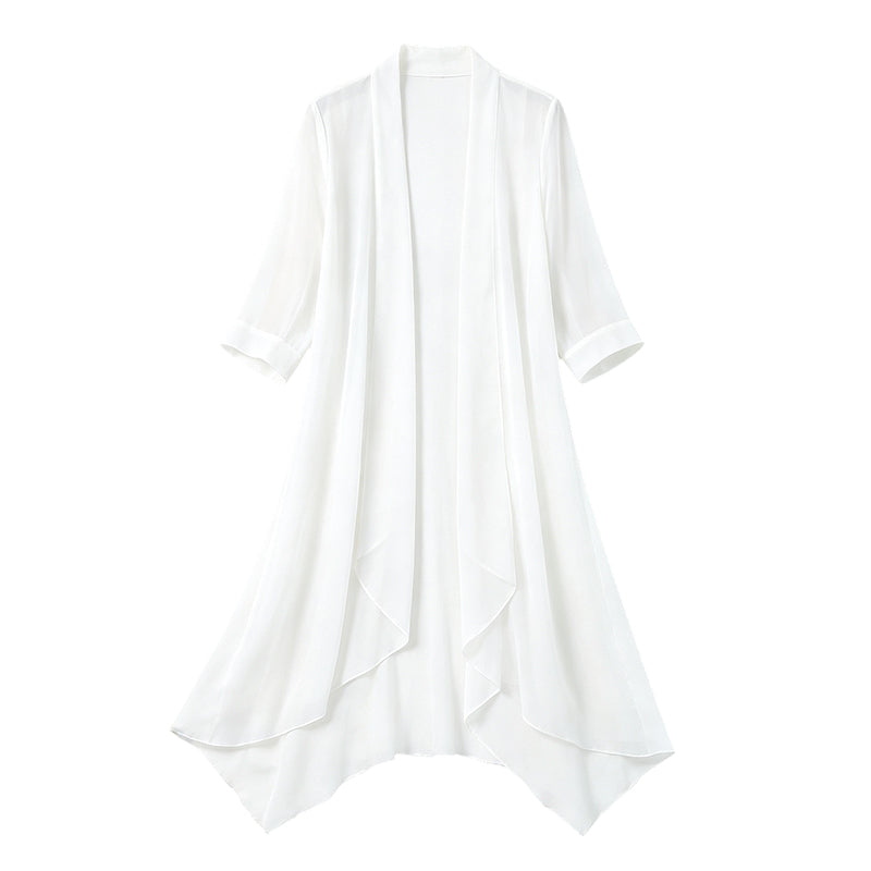 🌸 Zarter Chiffon trifft auf lässige Eleganz – dieser leichte Cardigan ist das Must-have für jede Jahreszeit. Angenehm weicher Stoff, femininer Schnitt und unendlich viele Kombinationsmöglichkeiten. Hol dir jetzt dein neues Lieblingsteil! ✨👗
