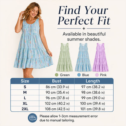 👗Top-Auswahl – Midi-Kleid mit Stufenschnitt und Rundhalsausschnitt – luftige, ärmellose Silhouette für den Tag und den Abend 🌿