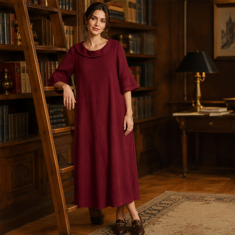 👗 Damen lässiges Sommerkleid mit rundem Ausschnitt – bequem, luftig & vielseitig – perfekt für warme Tage, Strand & Freizeit – zeitloser Look, weicher Stoff & figurschmeichelnder Schnitt – ideal für entspannte Stunden & den täglichen Gebrauch