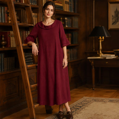 👗 Damen lässiges Sommerkleid mit rundem Ausschnitt – bequem, luftig & vielseitig – perfekt für warme Tage, Strand & Freizeit – zeitloser Look, weicher Stoff & figurschmeichelnder Schnitt – ideal für entspannte Stunden & den täglichen Gebrauch
