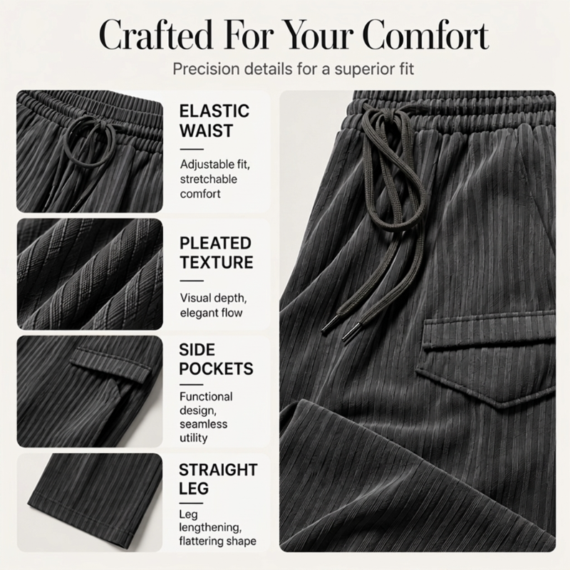 👖 Damen gerippte Kordelzug-Geradehose – bequem, vielseitig & stylisch – mit verstellbarem Kordelzug & geradem Bein – perfekt für Alltag, Büro & Freizeit – weicher Stoff, figurschmeichelnder Schnitt – ideal für warme Tage & entspannte Stunden