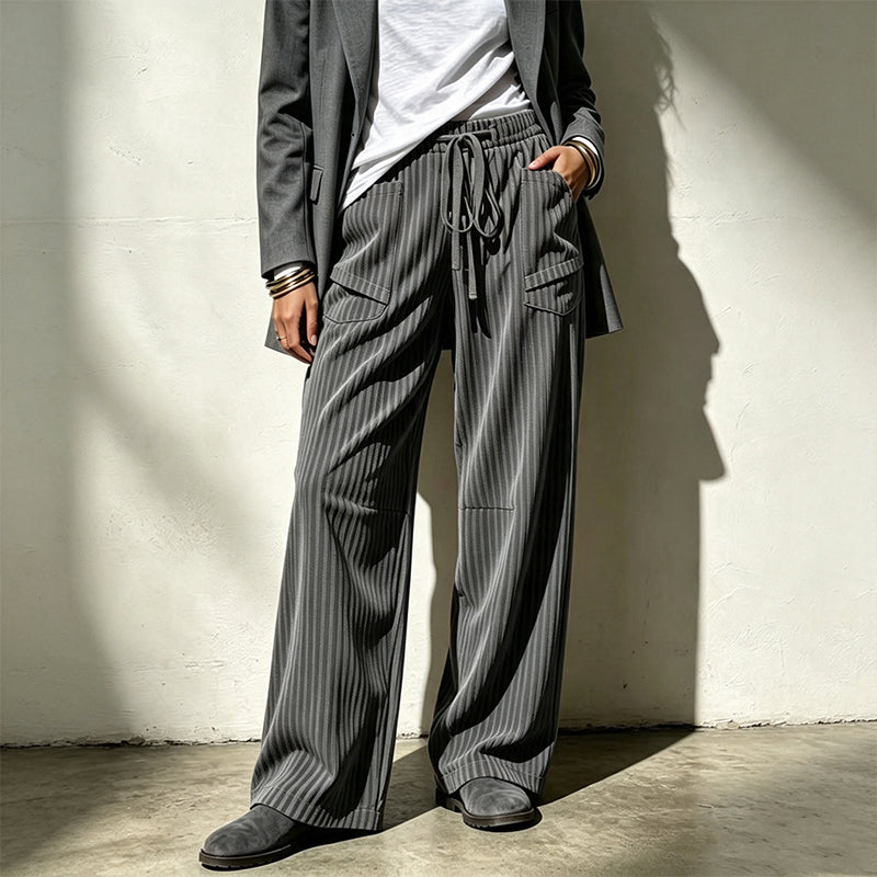 👖 Damen gerippte Kordelzug-Geradehose – bequem, vielseitig & stylisch – mit verstellbarem Kordelzug & geradem Bein – perfekt für Alltag, Büro & Freizeit – weicher Stoff, figurschmeichelnder Schnitt – ideal für warme Tage & entspannte Stunden