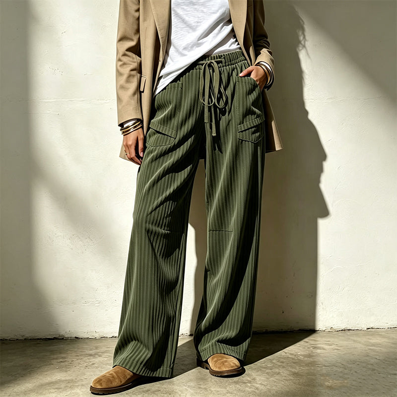 👖 Damen gerippte Kordelzug-Geradehose – bequem, vielseitig & stylisch – mit verstellbarem Kordelzug & geradem Bein – perfekt für Alltag, Büro & Freizeit – weicher Stoff, figurschmeichelnder Schnitt – ideal für warme Tage & entspannte Stunden